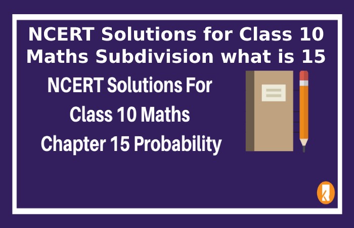 NCERT Solutions for Class 10 Maths Subdivision what is 15